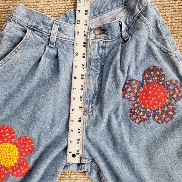 Vintage Hippy Lee Jeans Applique Patchwork 30W - Picture 11 of 11